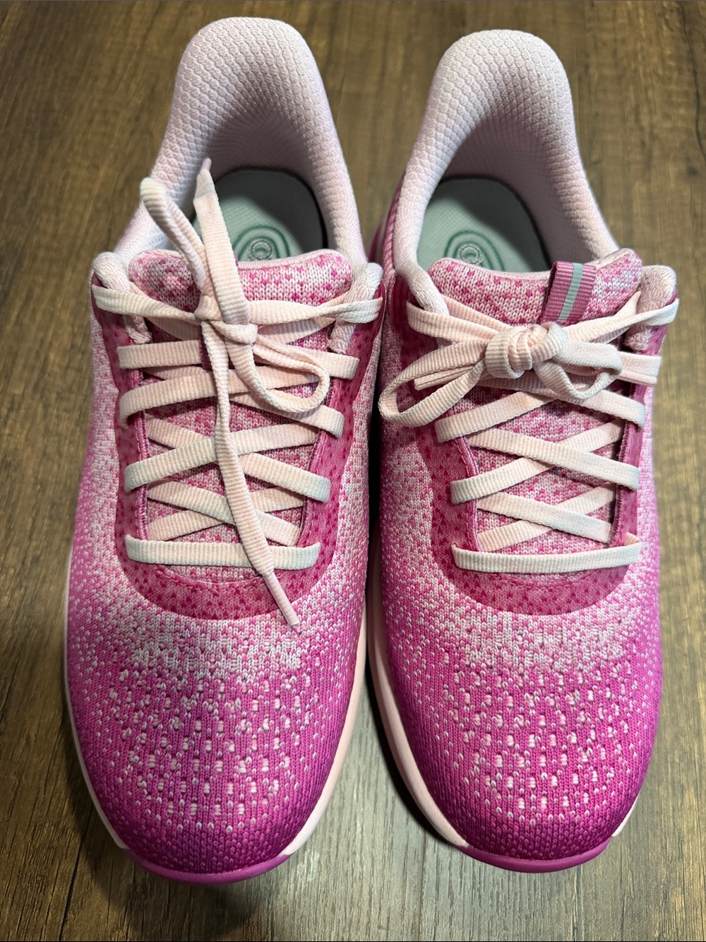 Women's Pink Knit Athletic Sneakers - Lightweight Comfort